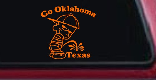 Go Oklahoma Pee on Texas Car or Truck Window Decal Sticker