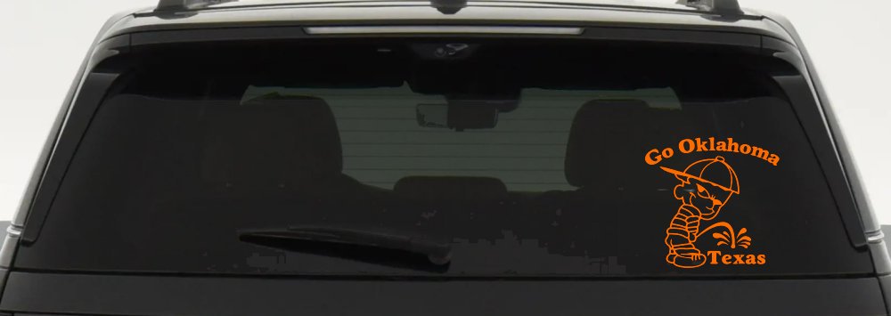 Go Oklahoma Pee on Texas Car or Truck Window Decal Sticker