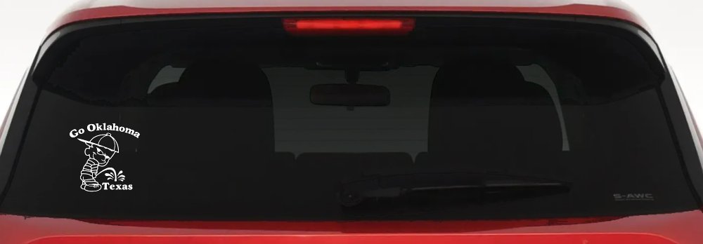 Go Oklahoma Pee on Texas Car or Truck Window Decal Sticker