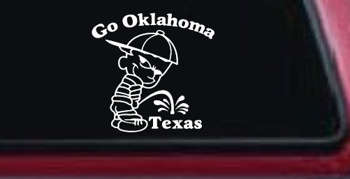Go Oklahoma Pee on Texas Car or Truck Window Decal Sticker