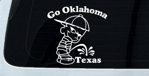 Go Oklahoma Pee on Texas Car or Truck Window Decal Sticker