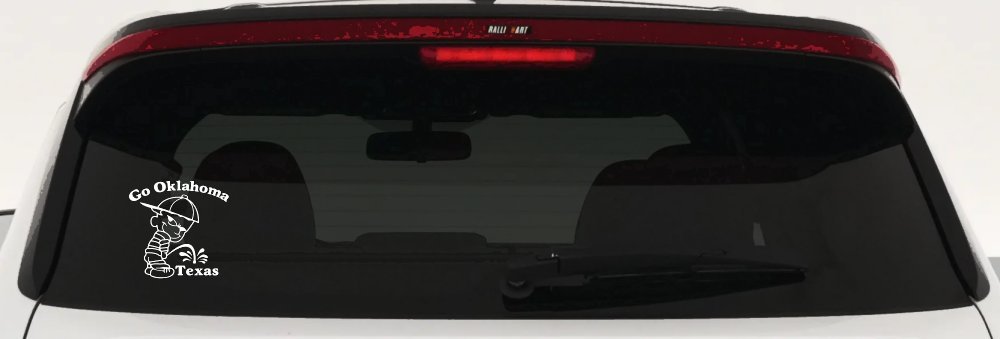 Go Oklahoma Pee on Texas Car or Truck Window Decal Sticker