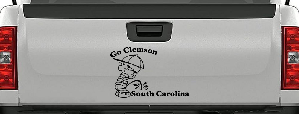 Go Clemson Pee on South Carolina Car or Truck Window Decal Sticker (Black)