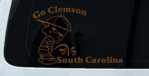 Go Clemson Pee on South Carolina Car or Truck Window Decal Sticker (Copper)