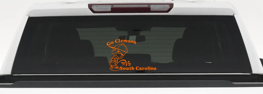 Go Clemson Pee on South Carolina Car or Truck Window Decal Sticker (Orange)