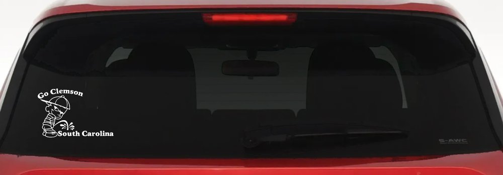 Go Clemson Pee on South Carolina Car or Truck Window Decal Sticker (White)