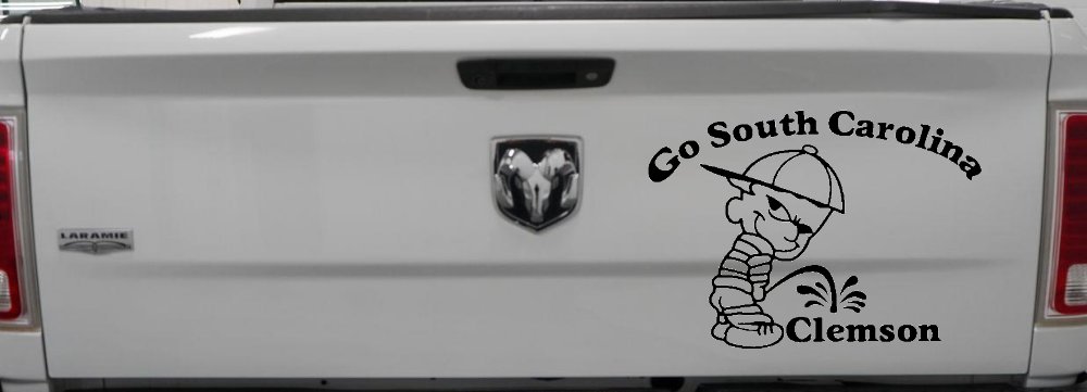 Go South Carolina Pee on Clemson Car or Truck Window Decal Sticker (Black)