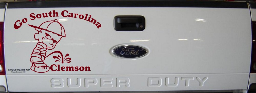 Go South Carolina Pee on Clemson Car or Truck Window Decal Sticker (Burgundy)
