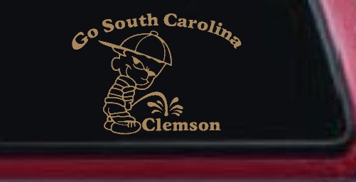 Go South Carolina Pee on Clemson Car or Truck Window Decal Sticker