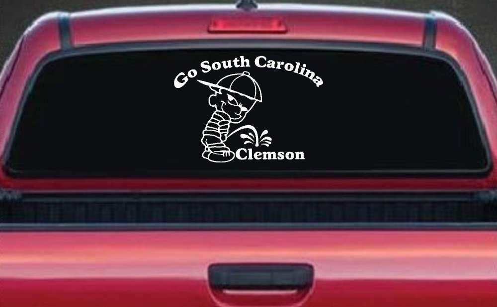 Go South Carolina Pee on Clemson Car or Truck Window Decal Sticker