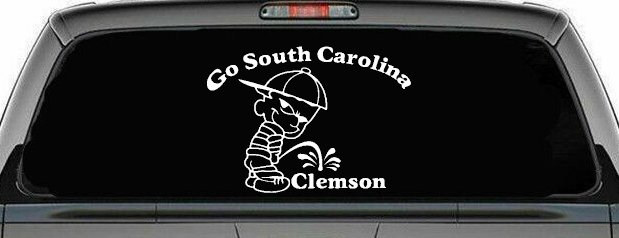 Go South Carolina Pee on Clemson Car or Truck Window Decal Sticker