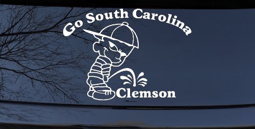 Go South Carolina Pee on Clemson Car or Truck Window Decal Sticker (White)