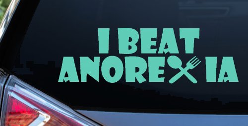 I Beat Anorexia Decal Funny Car Truck Window Sticker Vinyl (Mint)
