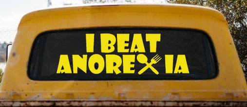 I Beat Anorexia Funny Car or Truck Window Decal Sticker