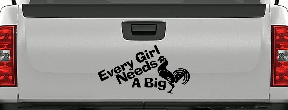Every Girl Needs A Big Rooster Cock Funny Car or Truck Window Decal Sticker