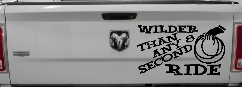 Rodeo Wilder Than Any 8 Second Ride Funny Western Ranch Car or Truck Window Decal Sticker