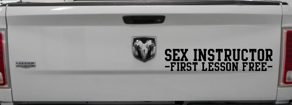 Sex Instructor First Lesson Free Funny Car or Truck Window Decal Sticker