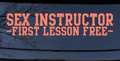 Sex Instructor First Lesson Free Funny Car or Truck Window Decal Sticker