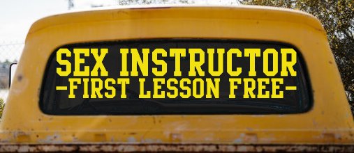 Sex Instructor First Lesson Free Funny Car or Truck Window Decal Sticker