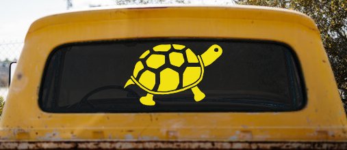 Turtle Car or Truck Window Decal Sticker (Yellow)