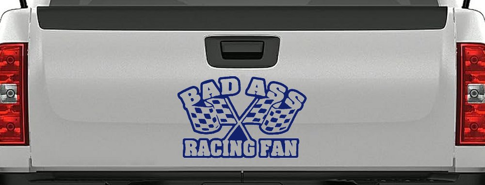 Bad Ass Racing Fan Car or Truck Window Decal Sticker (Navy)