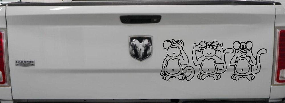 Speak See Hear No Evil Funny Car or Truck Window Decal Sticker
