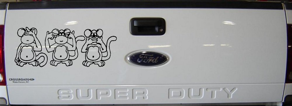Speak See Hear No Evil Funny Car or Truck Window Decal Sticker