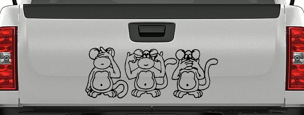 Speak See Hear No Evil Funny Car or Truck Window Decal Sticker