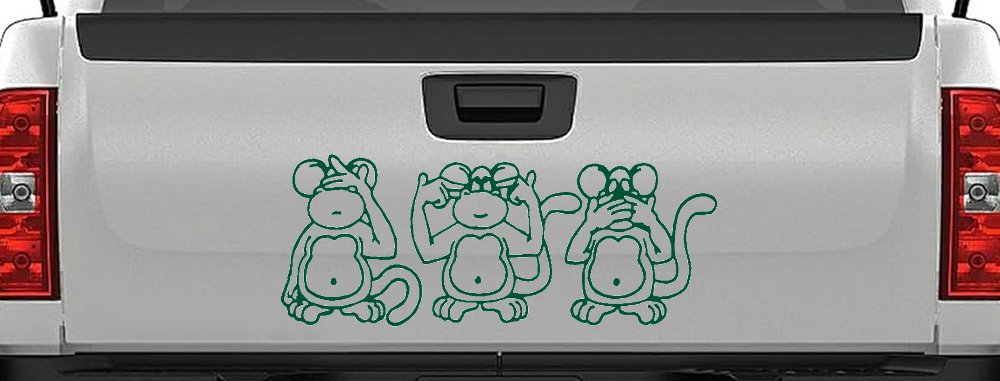 Speak See Hear No Evil Funny Car or Truck Window Decal Sticker