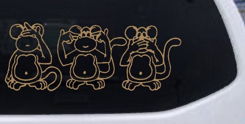 Speak See Hear No Evil Funny Car or Truck Window Decal Sticker