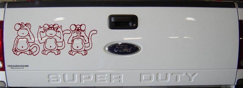Speak See Hear No Evil Funny Car or Truck Window Decal Sticker
