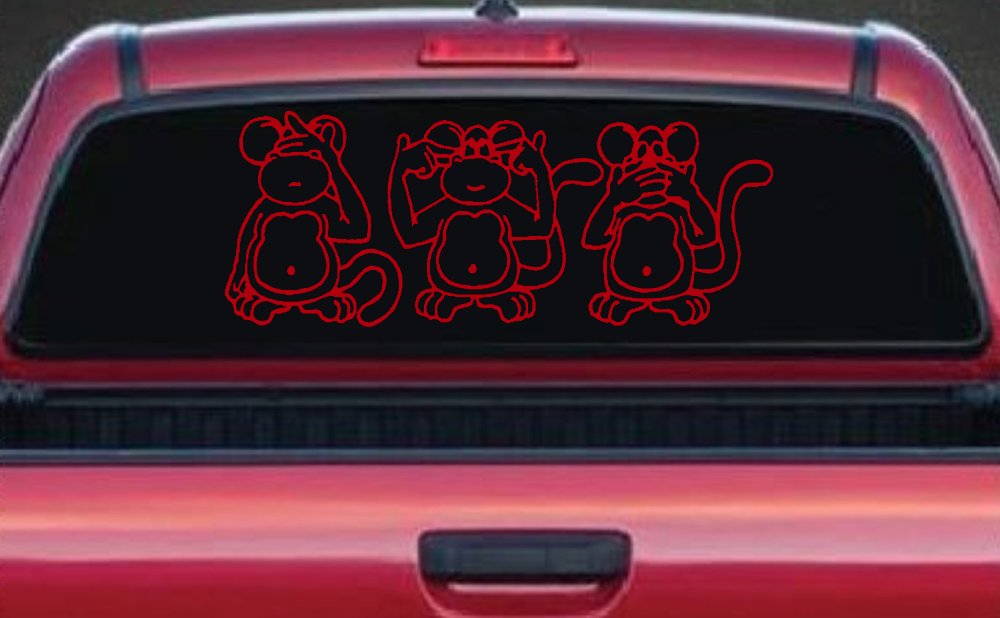 Speak See Hear No Evil Funny Car or Truck Window Decal Sticker