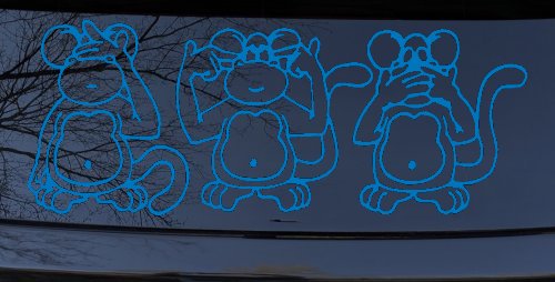 Speak See Hear No Evil Funny Car or Truck Window Decal Sticker