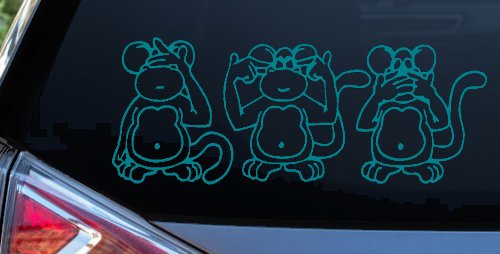 Speak See Hear No Evil Funny Car or Truck Window Decal Sticker