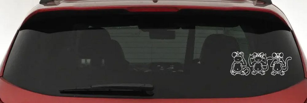 Speak See Hear No Evil Funny Car or Truck Window Decal Sticker