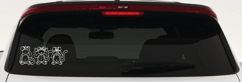 Speak See Hear No Evil Funny Car or Truck Window Decal Sticker