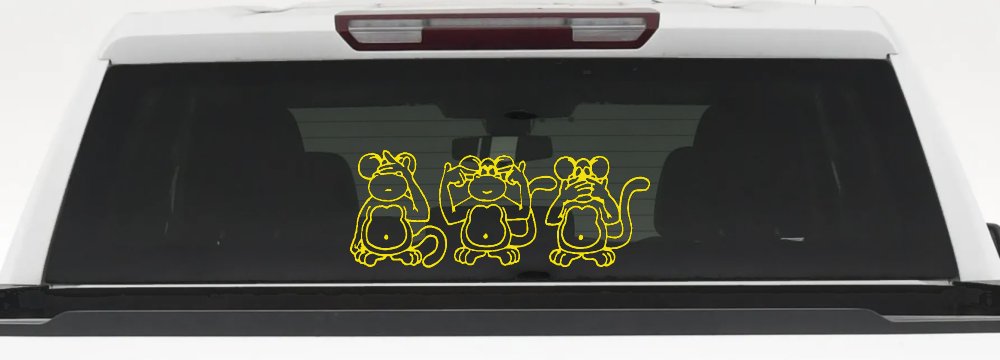 Speak See Hear No Evil Funny Car or Truck Window Decal Sticker