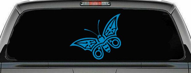 Tribal Butterfly Butterflies Car or Truck Window Decal Sticker (Blue)