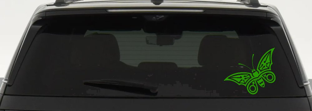 Tribal Butterfly Butterflies Car or Truck Window Decal Sticker (Lime)