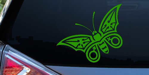 Tribal Butterfly Butterflies Car or Truck Window Decal Sticker (Lime)