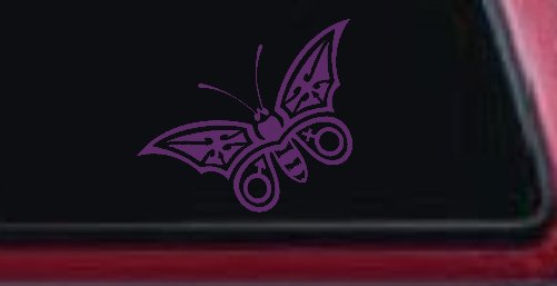 Tribal Butterfly Butterflies Car or Truck Window Decal Sticker (Violet)