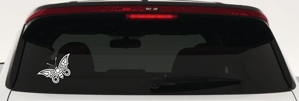 Tribal Butterfly Butterflies Car or Truck Window Decal Sticker (White)