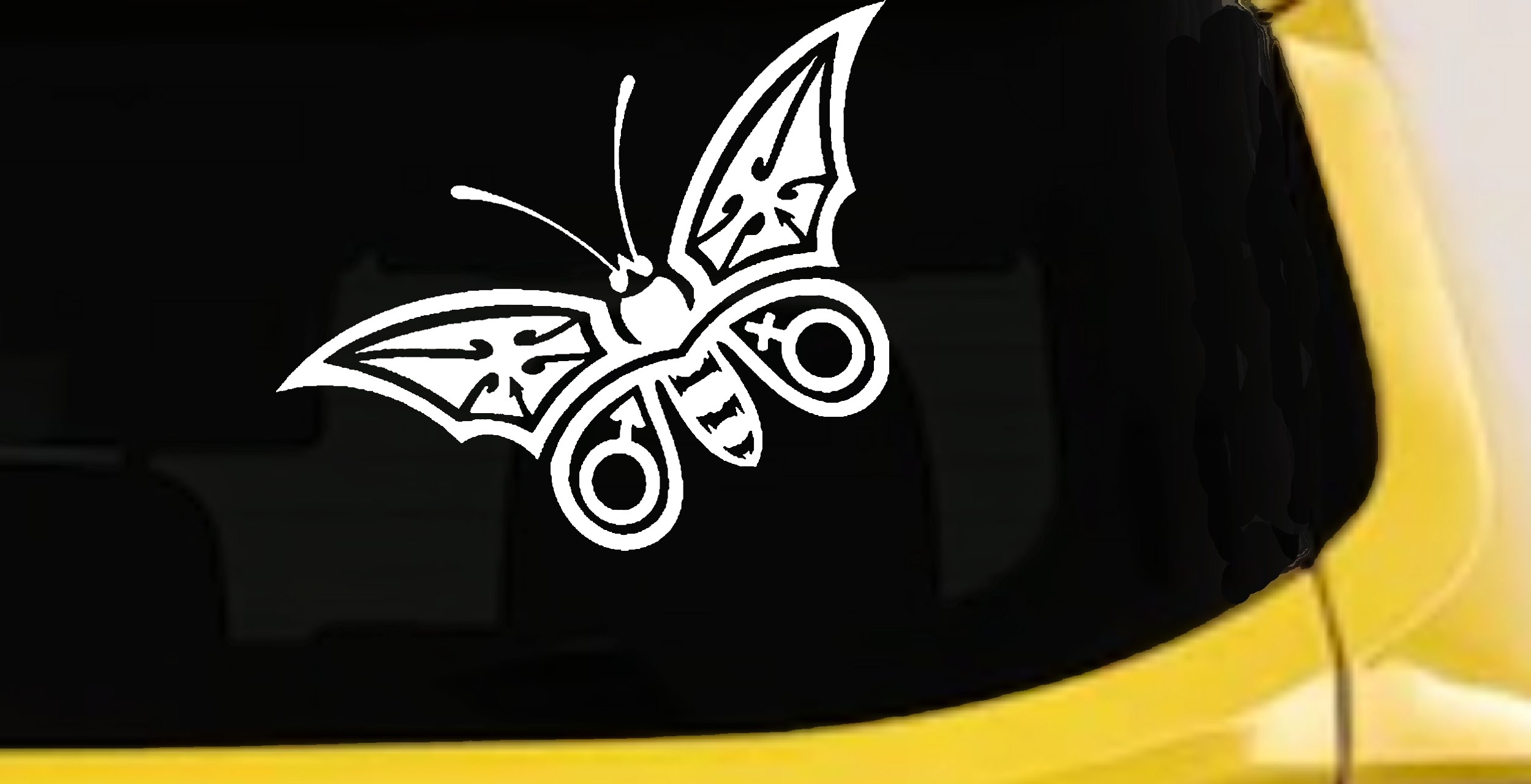 Tribal Butterfly Butterflies Car or Truck Window Vinyl Decal Sticker (White)