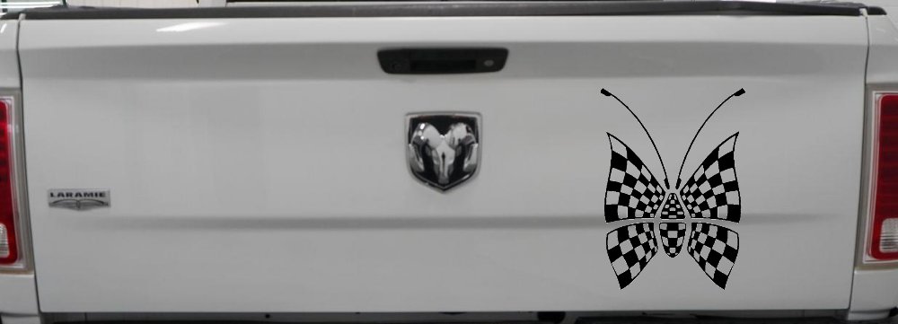 Race Flag Butterfly Butterflies Car or Truck Window Decal Sticker