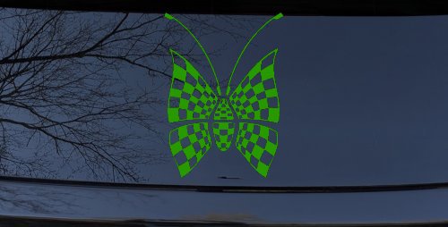 Race Flag Butterfly Butterflies Car or Truck Window Decal Sticker