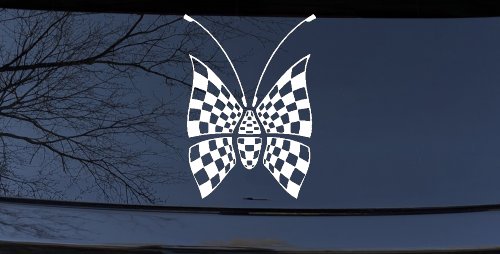 Race Flag Butterfly Butterflies Car or Truck Window Decal Sticker