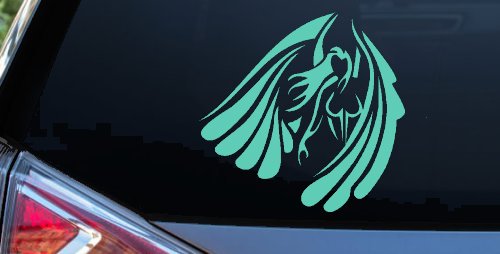 Tribal Angel Christian Biker Car or Truck Window Decal Sticker (Mint)