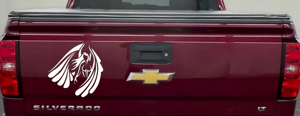 Tribal Angel Christian Biker Car or Truck Window Decal Sticker