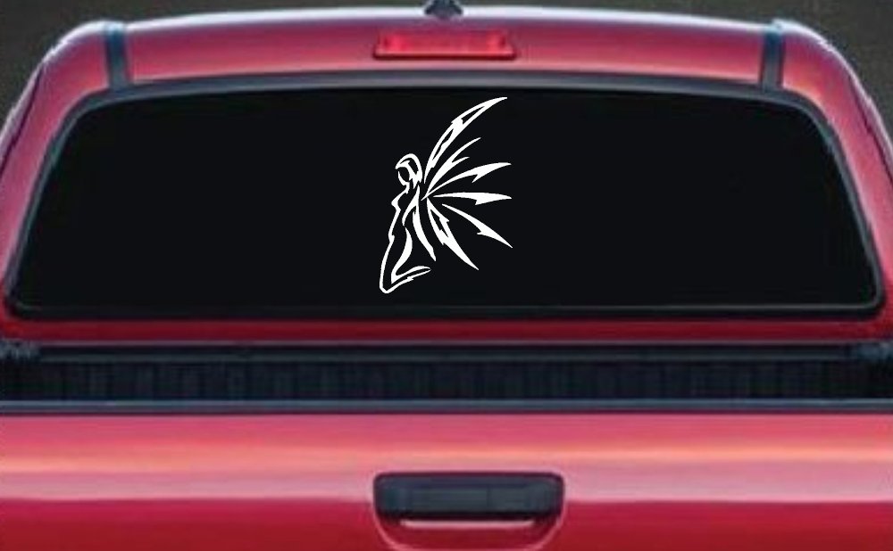 Tribal Fairy Car or Truck Window Decal Sticker (White)