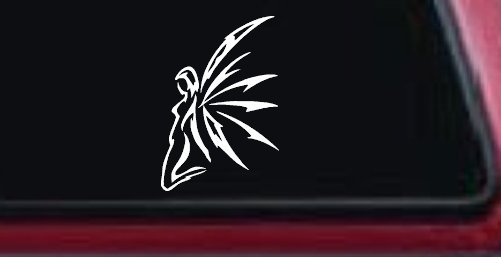 Tribal Fairy Car Truck Window Vinyl Decal Sticker Whimsical Auto Decor (White)